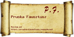 Pruska Fausztusz névjegykártya